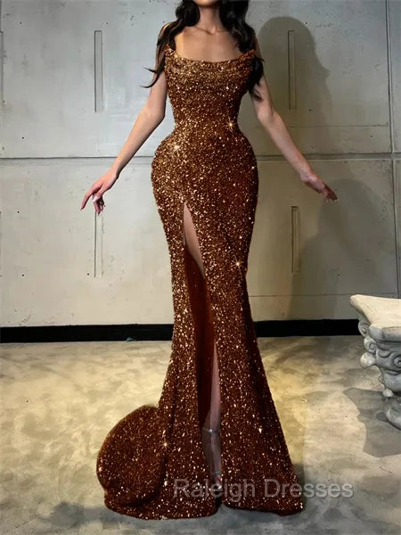 Sheath Straight Court Train Prom Dress