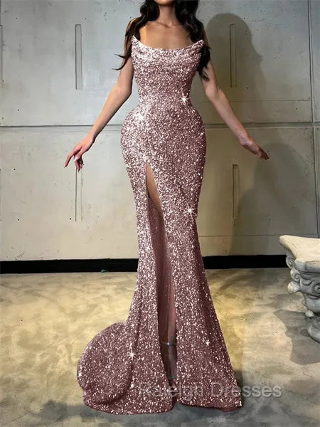 Sheath Straight Court Train Prom Dress