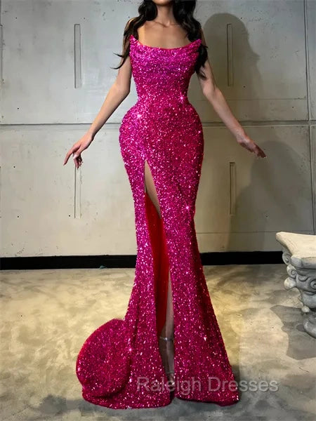 Sheath Straight Court Train Prom Dress