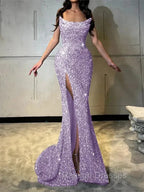 Sheath Straight Court Train Prom Dress