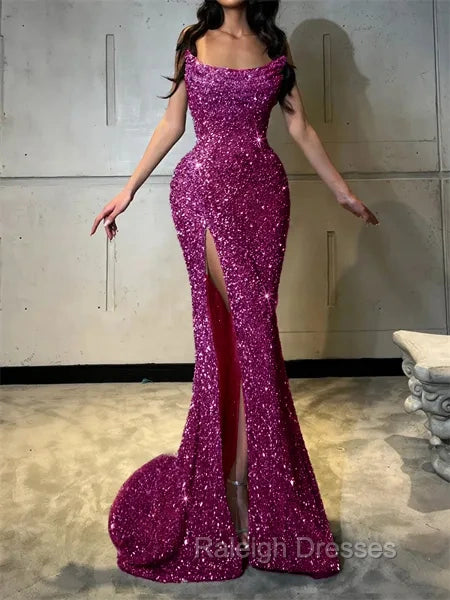 Sheath Straight Court Train Prom Dress