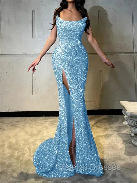 Sheath Straight Court Train Prom Dress