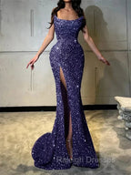 Sheath Straight Court Train Prom Dress
