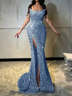 Sheath Straight Court Train Prom Dress