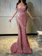 Sheath Straight Court Train Prom Dress