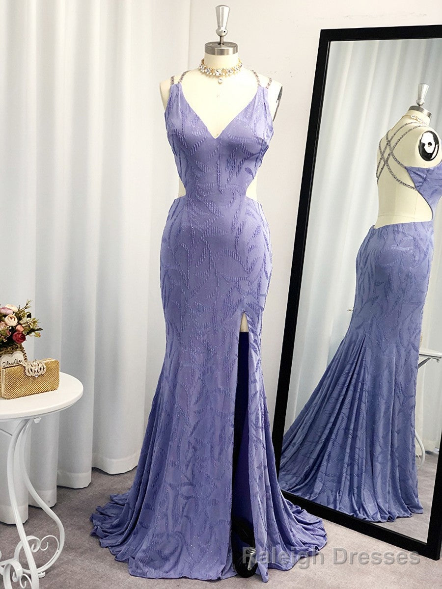 Sheath V-neck Ruffles Sweep Train Dress Main image