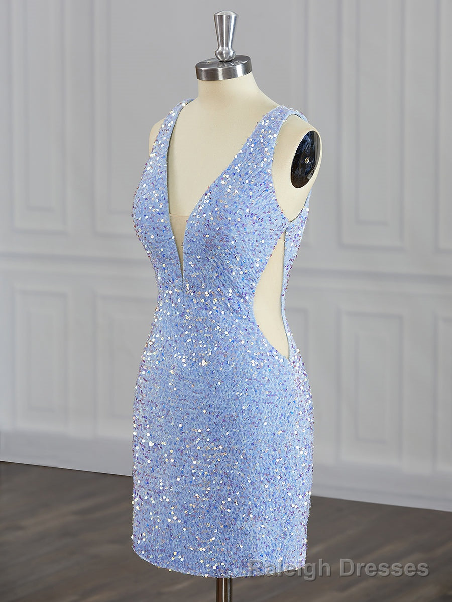 Sheath V-neck Sequin Short/Mini Velvet Sequins Dress Main image