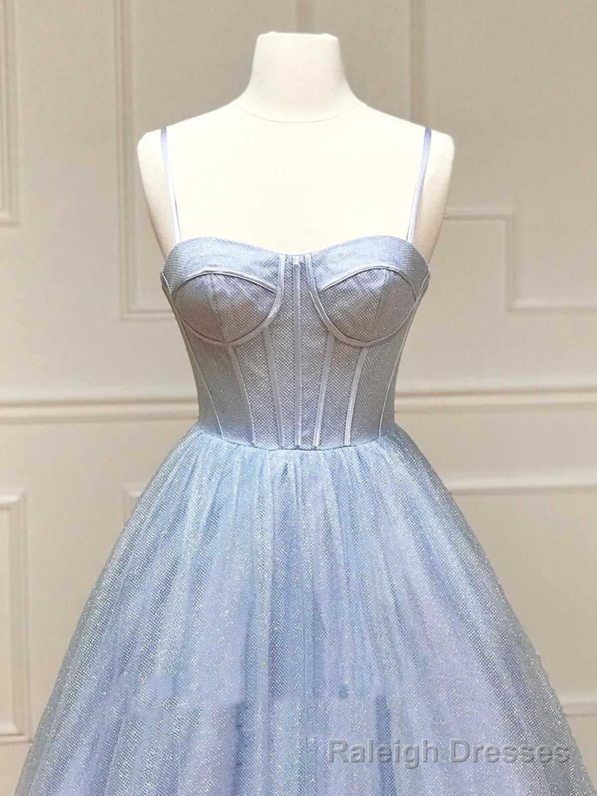 Shiny Blue Long Prom Dresses, Shiny Blue Formal Prom Dresses Secondary image