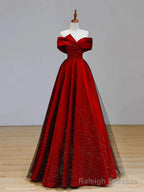 Shiny Off the Shoulder Burgundy Long Prom Dresses, Wine Red Off Shoulder Formal Evening Dresses