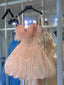 Shiny Pink Beaded Sling Petal Skirt Princess 17Th Birthday Homecoming Dress