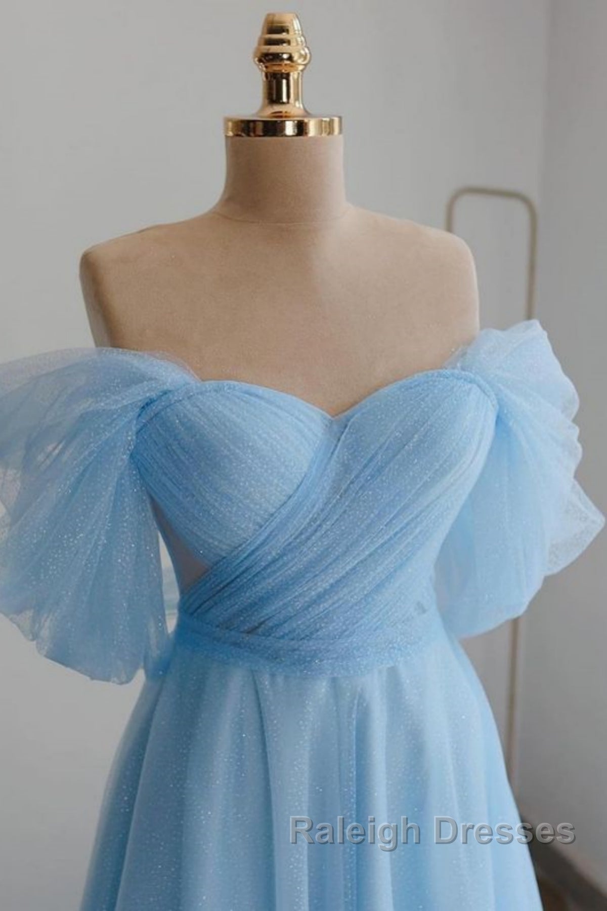Shiny Tulle Off the Shoulder Tea Length Prom Dresses Homecoming Dresses Off Shoulder Prom Graduation Prom Dresses