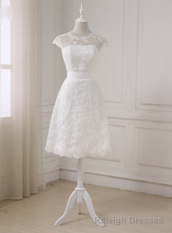 Short A-line Lace Little White Wedding Dresses Main image