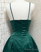 Short A-Line Spaghetti Strap Satin Dress