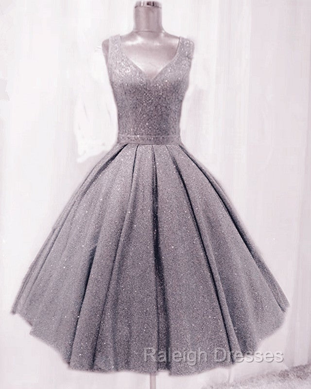 Short Ball Gown Prom Homecoming Dresses Sequins V Neck Secondary image