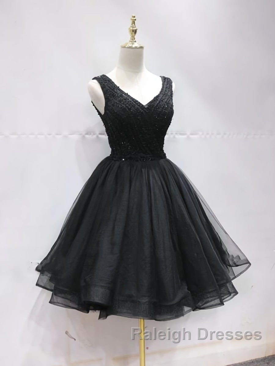 Short Black Lace Prom Dress Short Black Lace Homecoming Graduation Dress Secondary image