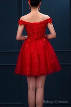 Short Burgundy Prom Dress Sequin Lace