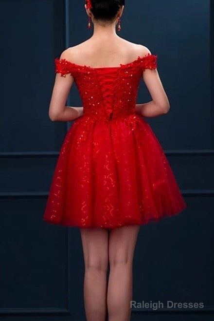 Short Burgundy Prom Dress Sequin Lace