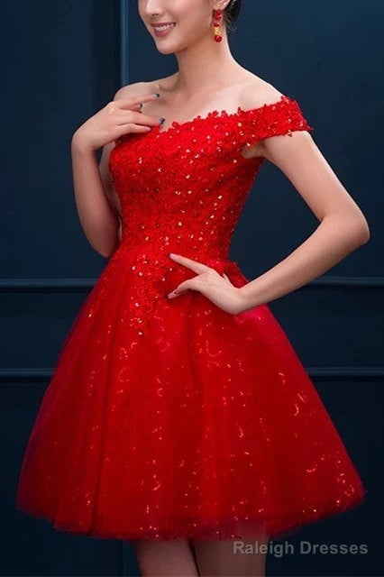 Short Burgundy Prom Dress Sequin Lace