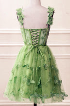 Short Butterfly Lace Corset Homecoming Dress