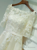 Short Champagne Lace Prom Dresses, Short Champagne Lace Formal Homecoming Dresses