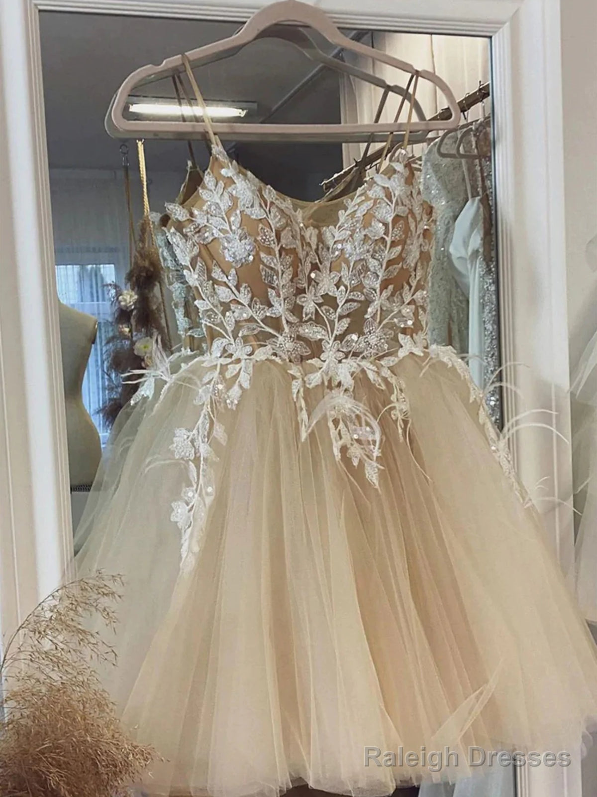 Short Champagne Lace Prom Dress Short Champagne Lace Graduation Homecoming Dress