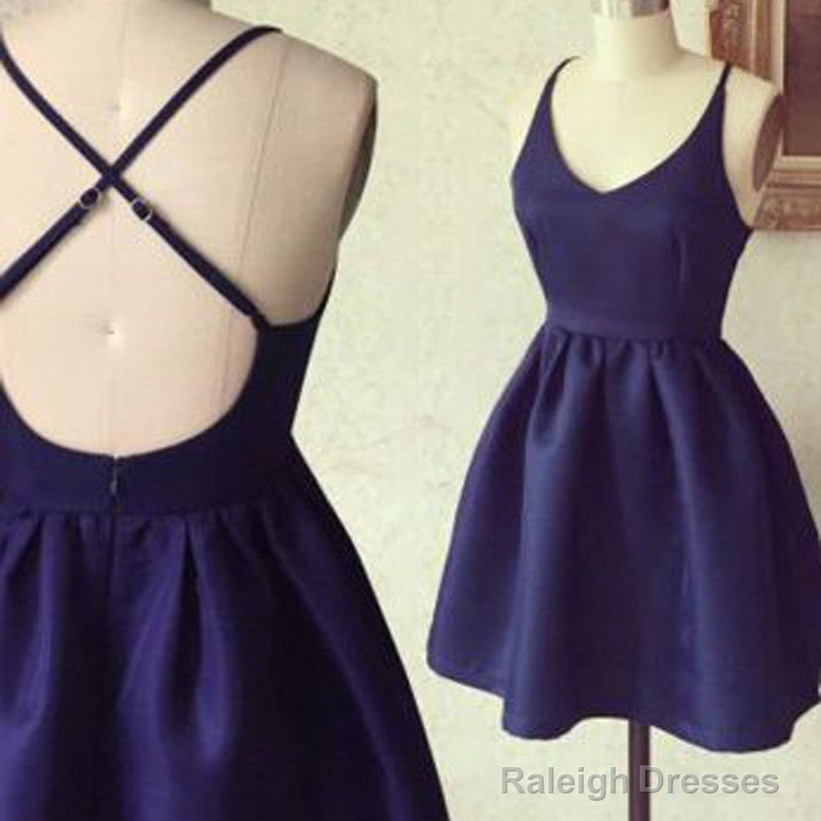 Short Cheap Simple Blue Cross Freshman Homecoming Dresses Main image