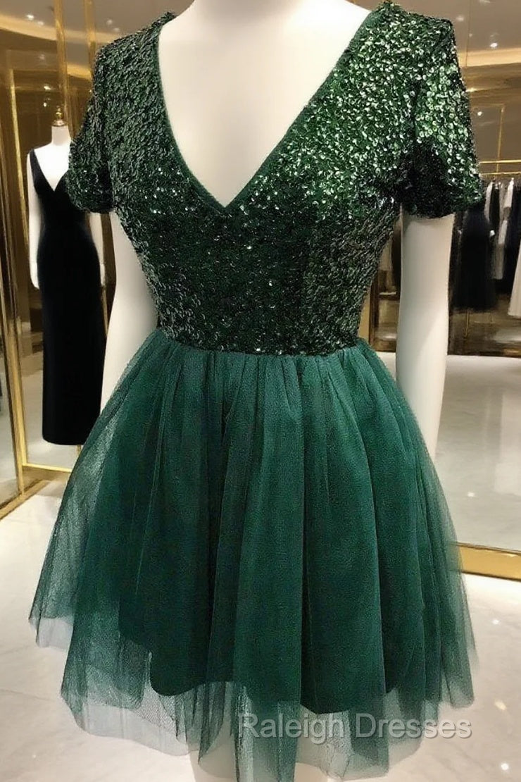 Short Dress Dark Green Homecoming Dress Main image