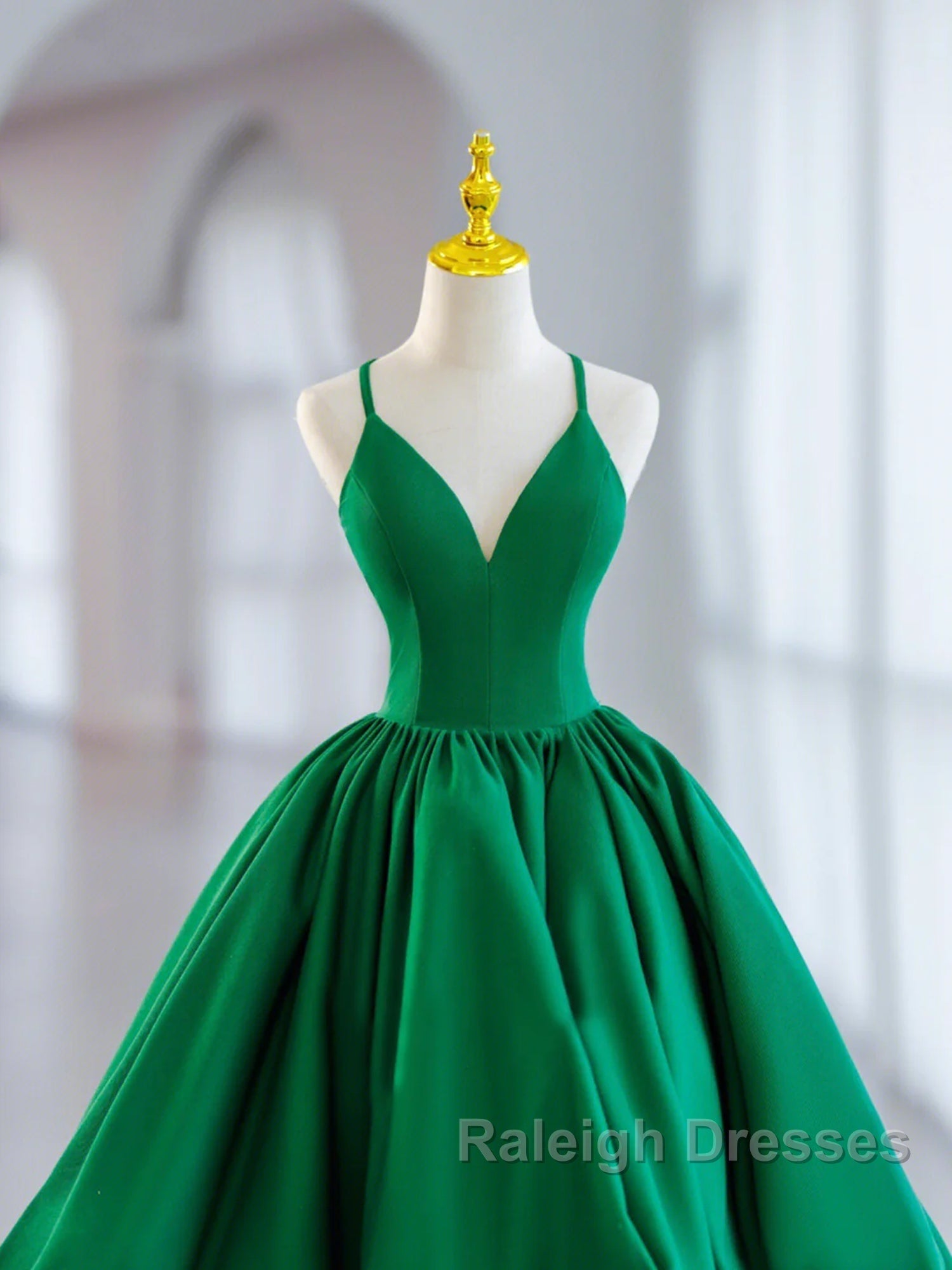 Short Green V Neck Satin Prom Dresses, Short Green V Neck Satin Formal Homecoming Dresses Secondary image