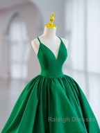 Short Green V Neck Satin Prom Dress Short Green V Neck Satin Prom Homecoming Dress