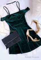 Short Homecoming Dress, Hunter Green Homecoming Dress