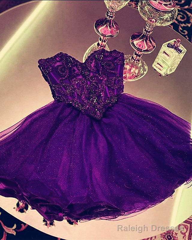 Short Homecoming Dress Crystal Beaded Sweetheart Ruffles Secondary image