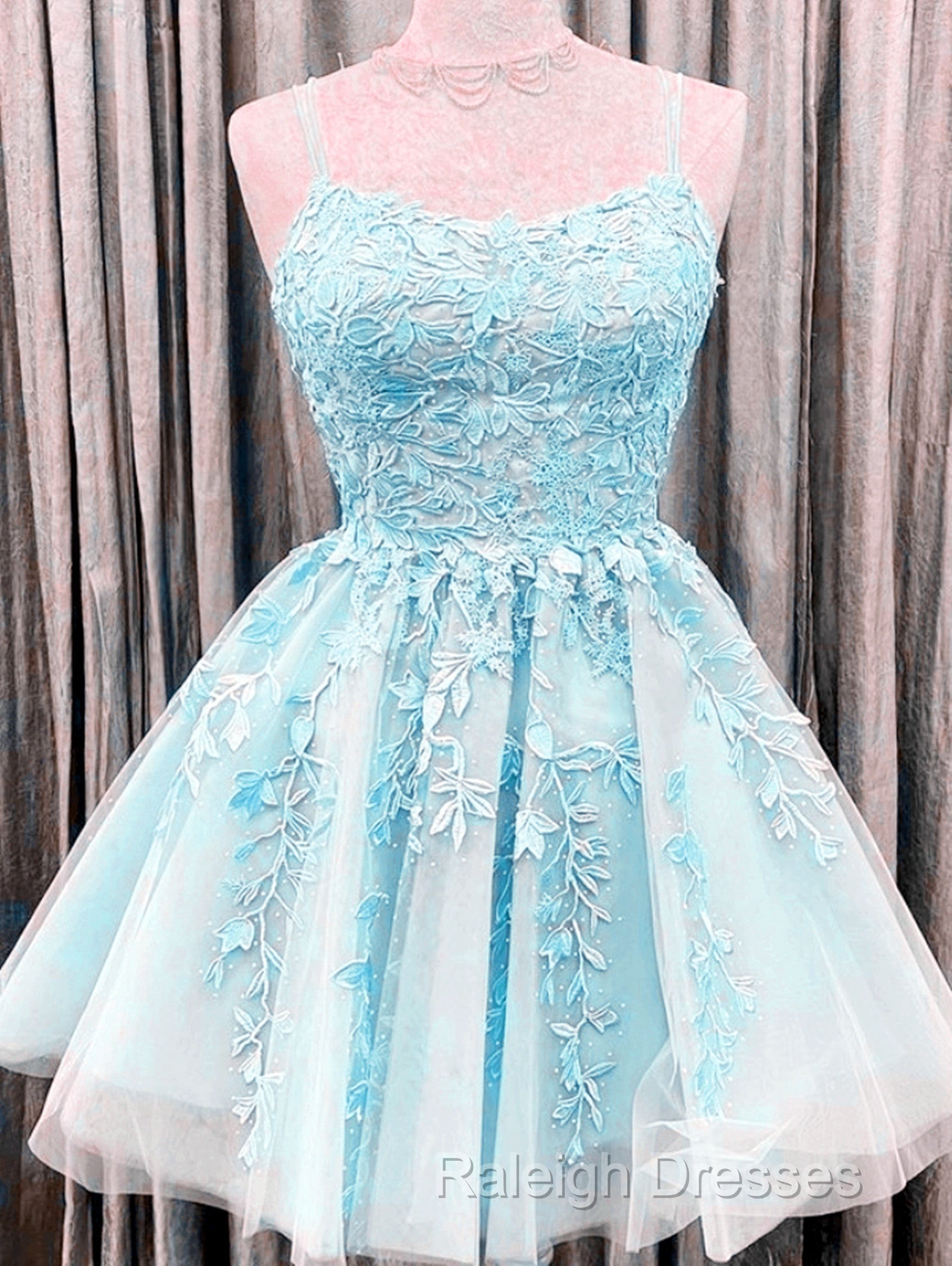 Short Junior Prom Dresses Tulle Appliques