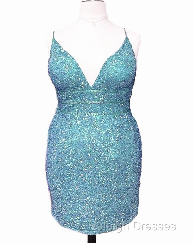 Short Light Purple Plus Size Sequin Bodycon Dress Secondary image
