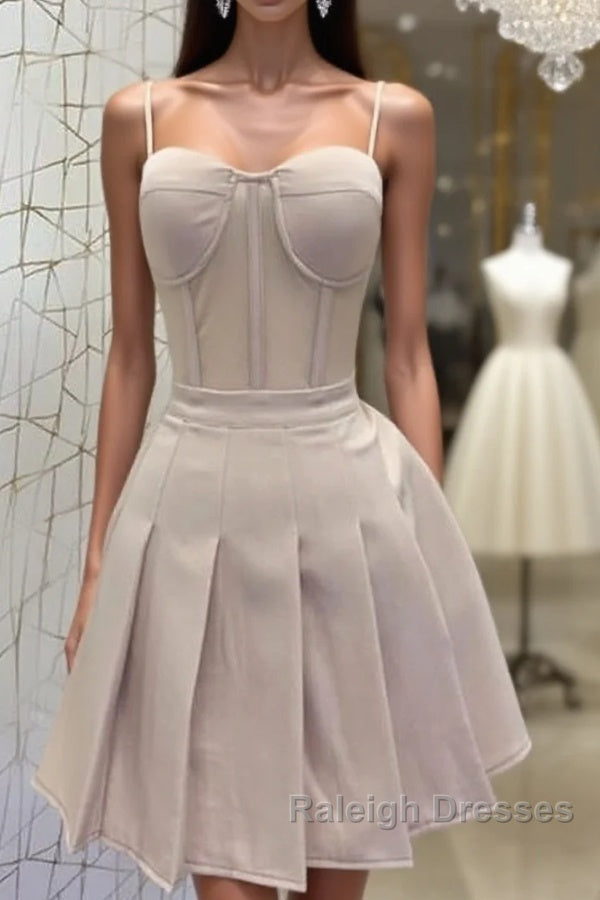 Short Nude Satin Corset Dress Main image