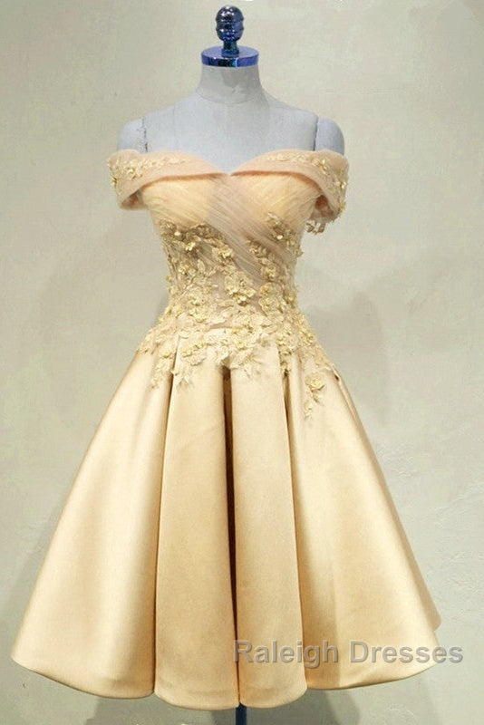 Short Off Shoulder Prom Homecoming Dress Lace Embroidery