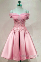 Short Off Shoulder Prom Homecoming Dress Lace Embroidery