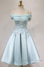 Short Off Shoulder Prom Homecoming Dress Lace Embroidery