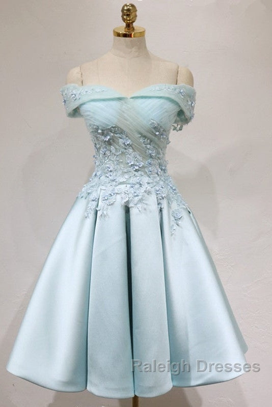 Short Off Shoulder Prom Homecoming Dress Lace Embroidery