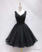 Short Organza Ruffles V Neck Homecoming Dress