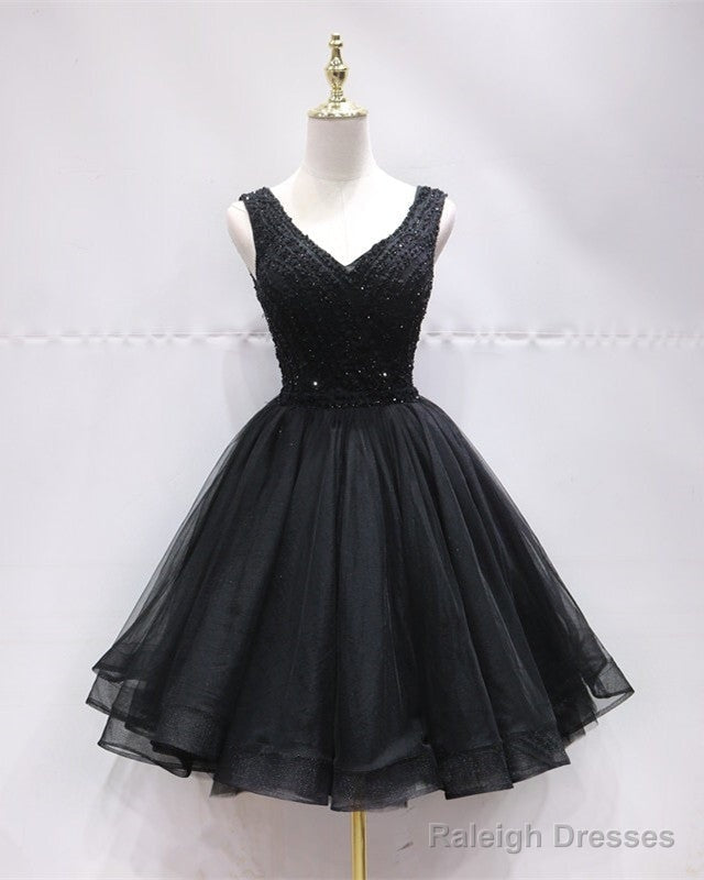 Short Organza Ruffles V Neck Homecoming Dress