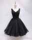 Short Organza Ruffles V Neck Homecoming Dresses