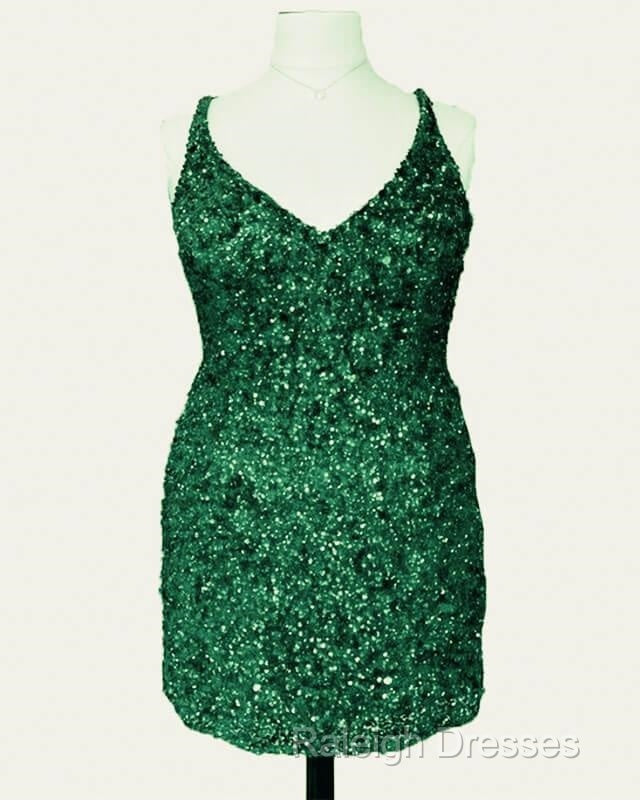 Short Plus Size Burgundy Sequin Dress Secondary image