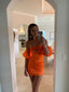 Orange Short Prom Dresses Homecoming Dress