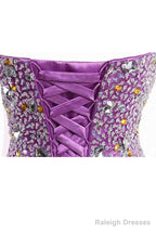 Short Purple Homecoming Dress Short Prom Dress With Beading