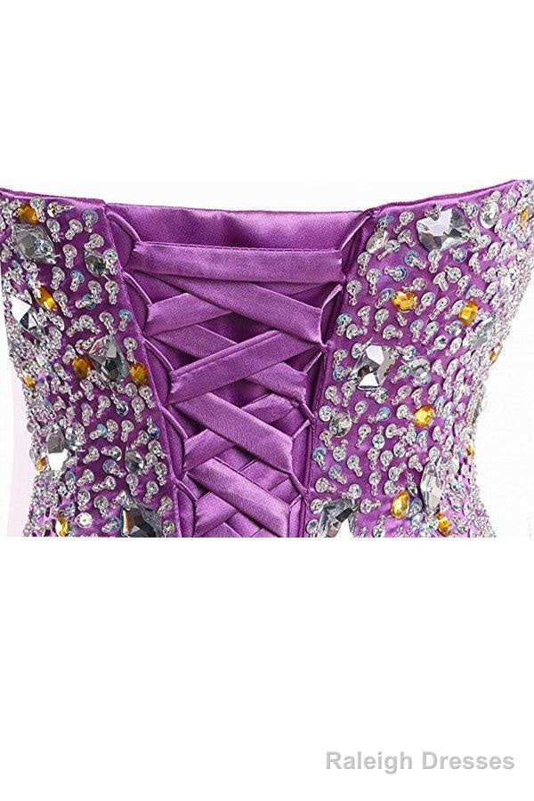 Short Purple Homecoming Dress Short Prom Dress With Beading