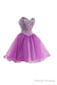 Short Purple Homecoming Dress Short Prom Dress With Beading