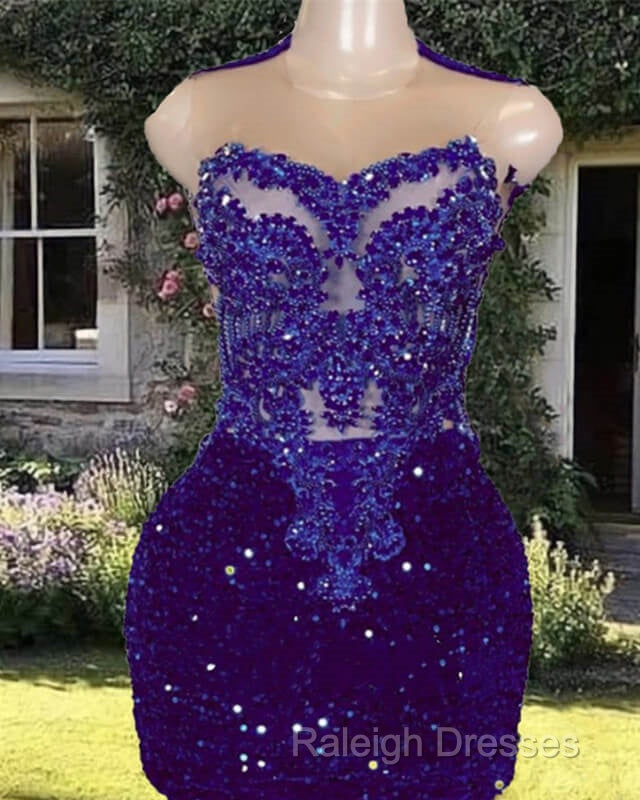 Short Purple Sequin Bodycon Dress With Embroidery