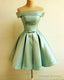 Short Sage Green Homecoming Dress Satin