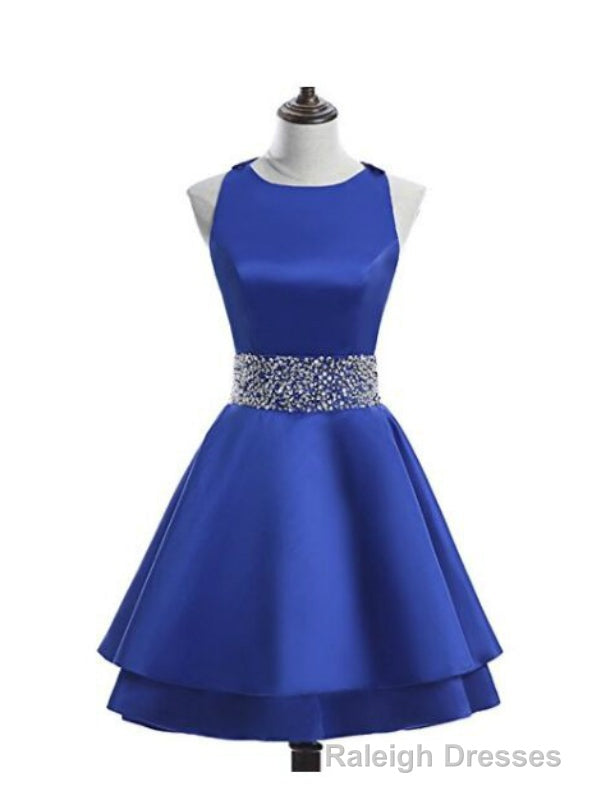Short Satin Backless Sweet 16 Homecoming Dress Cocktail Prom Dress