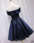 Short Satin Off Shoulder Homecoming Dresses For Prom